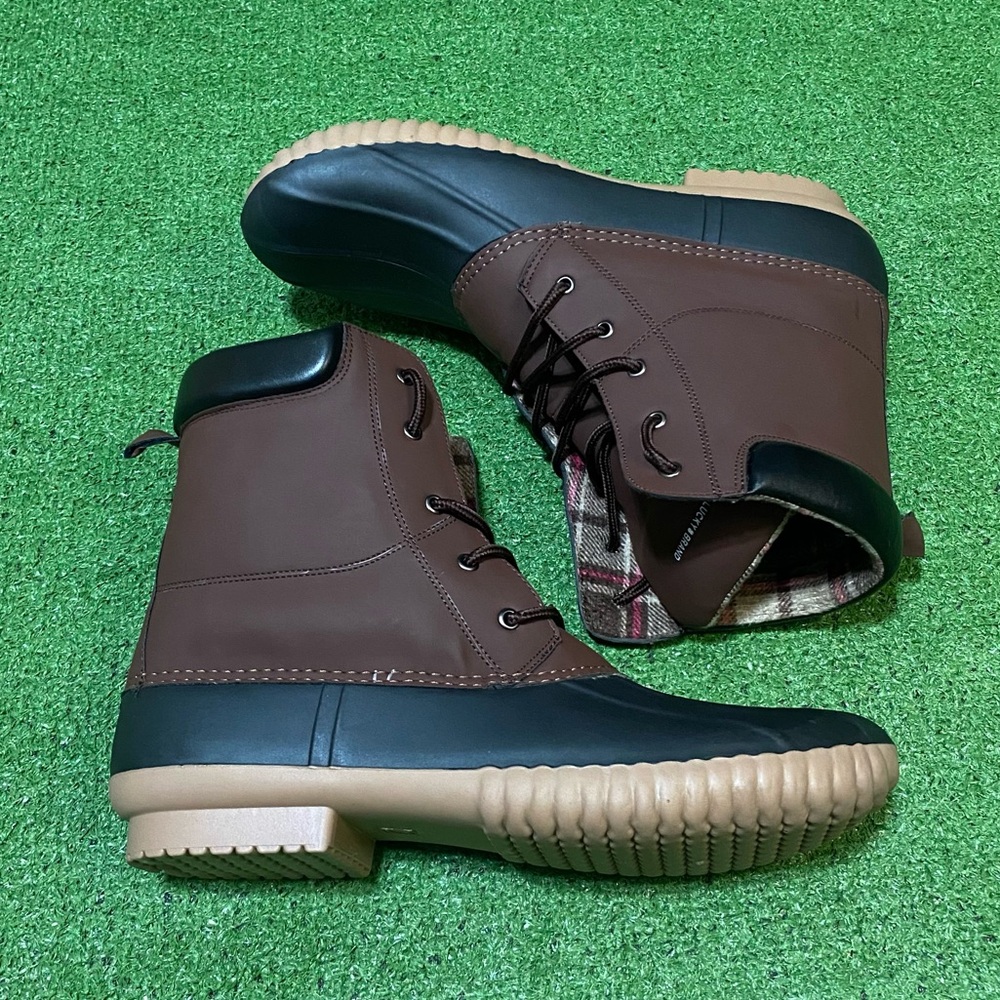 Lucky Brand Brown and Black Duck Rain & Snow Boots